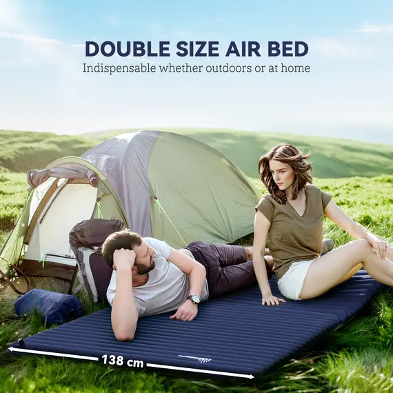 Buy 2 Person Camping Inflatable Mattress - Navy Blue, 4 image