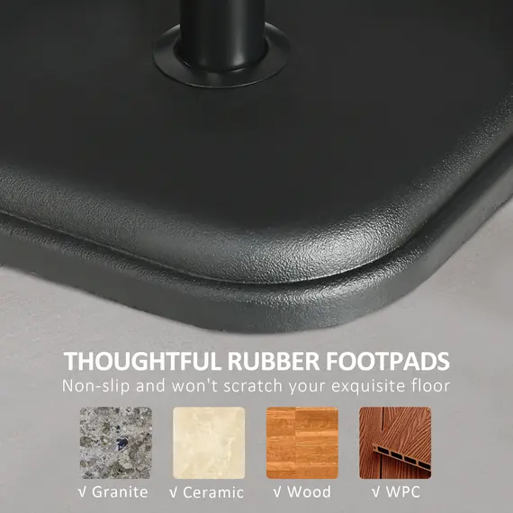 Buy 11kg Concrete Garden Parasol Base Holder, Square Outdoor Table Umbrella Stand Weight, Black, 7 image