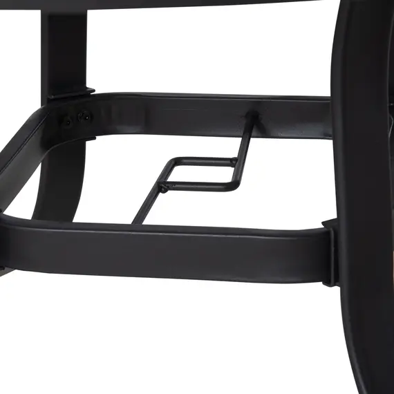 Buy 106cm Round Garden Dining Table with Parasol Hole Tempered Glass Top Steel Frame, 9 image