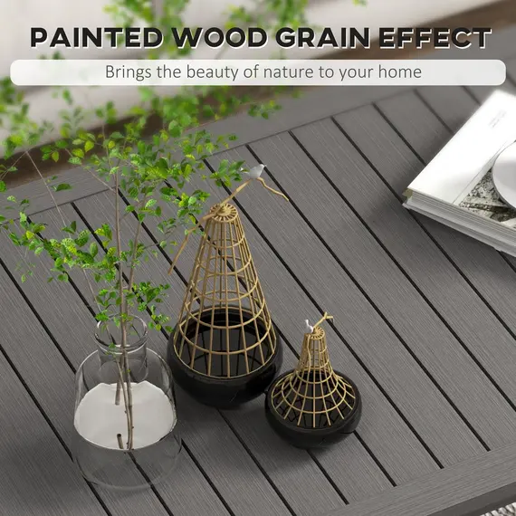 Buy 100cm x 60cm Aluminium Outdoor Coffee Table - Brown, 4 image