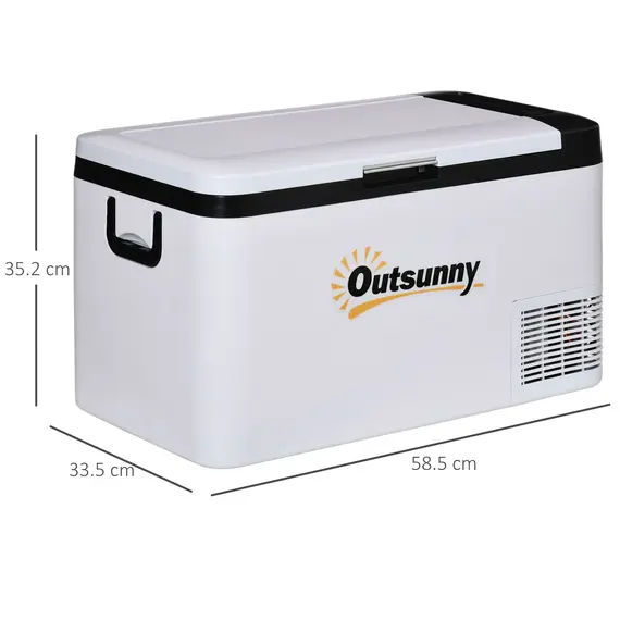 Buy 12V Car Refrigerator w/ LED Light & Foldable Handles, 25L Portable Compressor Cooler, Fridge Freezer with 12/24V DC and 110-240V AC for Campervan RV Boat Travel, 3 image