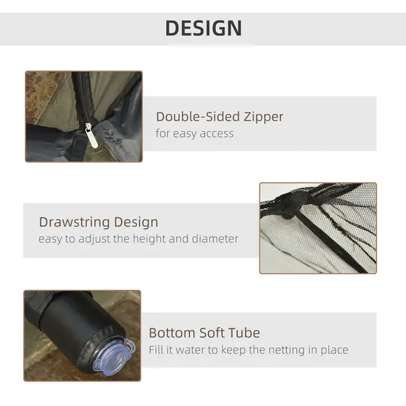 Buy 2.3m Umbrella Table Screen Outdoor Patio Cover Mosquito Insect Net Zipped Door, 4 image