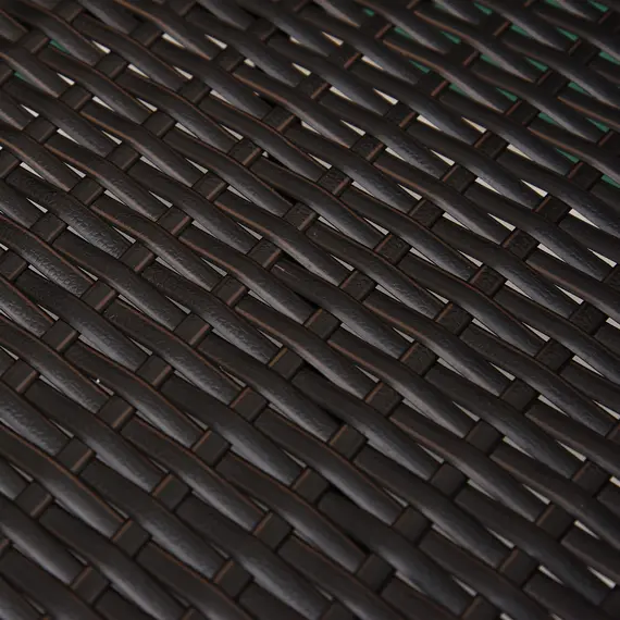 Buy 2 Pieces Outdoor PE Rattan Dining Chairs Set with Cushion, Garden Armchair with Armrests, High Backrest, Metal Frame Patio Wicker Furniture, Coffee, 9 image