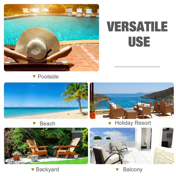 Buy 2 Seater Rattan Lounger Adjustable Double Chaise Chair Loveseat w/ Cushion Black, 6 image