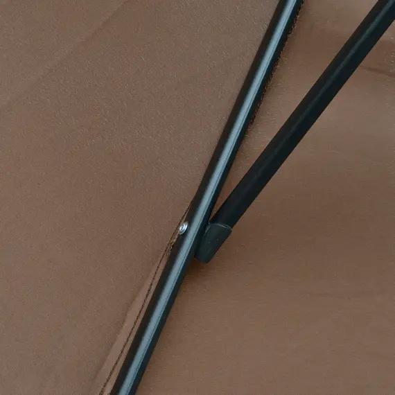 Buy 2.45m Overhanging Cantilever Parasol, Heavy Duty Waterproof Garden Umbrella with Cross Base, Brown, 9 image