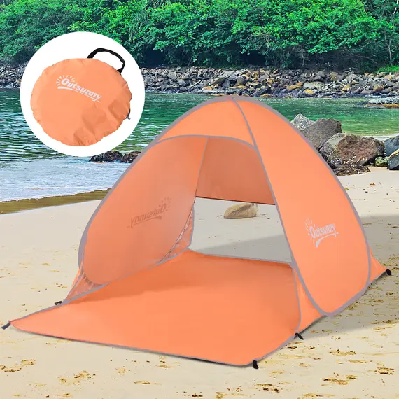 Buy 2 Person Pop Up UV Shelter Shade-Orange, 2 image