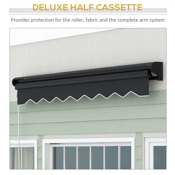 Buy 2 x 2.5m Electric Awning, with LED Light Strips - Grey, 5 image
