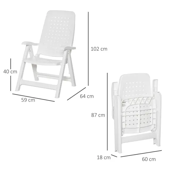 Buy 2 Piece Folding Dining Chairs w/ 4-Position Backrest for Outdoor Events, Camping, 3 image