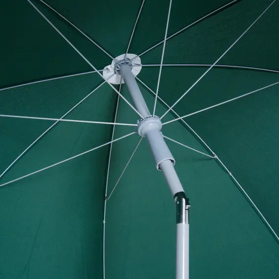 Buy 2.2m Beach Umbrella, Portable Parasol with Tilting Function, Outdoor Sunshade Shelter with 8 Ribs, Green, 9 image
