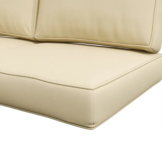Buy 2 Seater Back and Seat Cushion Pillows Replacement, Patio Chair Cushions Set for Indoor Outdoor, Beige, 8 image