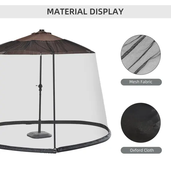 Buy 2.3m Umbrella Table Screen Outdoor Patio Cover Mosquito Insect Net Zipped Door, 5 image