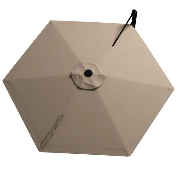 Buy 2.5m Wall Mounted Parasol, Hand to Push Outdoor Patio Umbrella with 180 Degree Rotatable Canopy for Porch, Deck, Garden, 250 cm, Khaki, 9 image