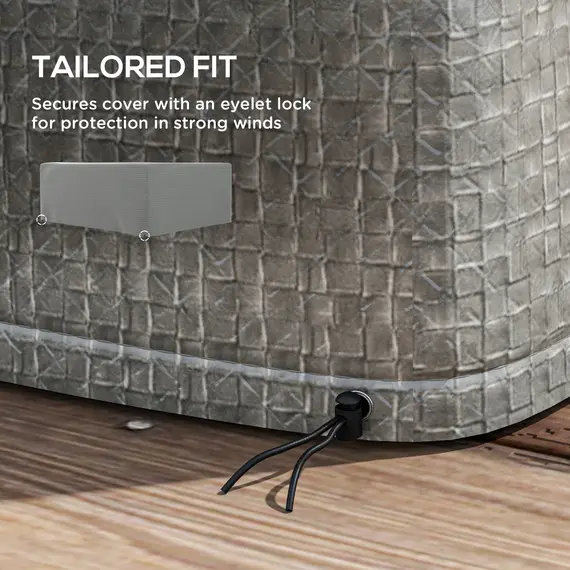 Buy 235 x 190 x 90 cm Large Patio Set Covers, Outdoor Garden Furniture Protection Cover Protector Waterproof Anti-UV Grey, 6 image