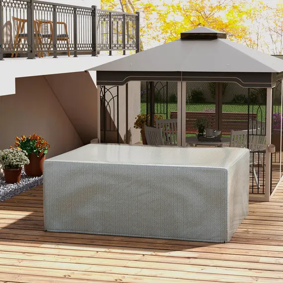 Buy 235 x 190 x 90 cm Large Patio Set Covers, Outdoor Garden Furniture Protection Cover Protector Waterproof Anti-UV Grey, 2 image