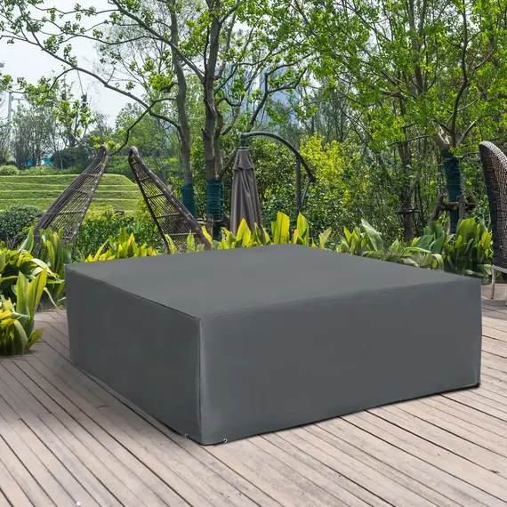 Buy 205x192cm Outdoor Garden Rattan Furniture Protective Cover Water UV Resistant Grey, 7 image