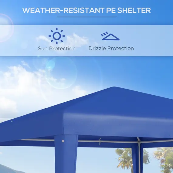 Buy 2.7m x 2.7m Garden Gazebo Marquee Party Tent Wedding Canopy Outdoor(Blue), 4 image