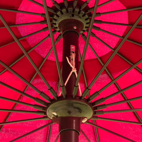 Buy 2.5m Shanghai Garden Parasol Umbrella with Crank & Tilt, Adjustable Outdoor Sun Shade, Red, 8 image