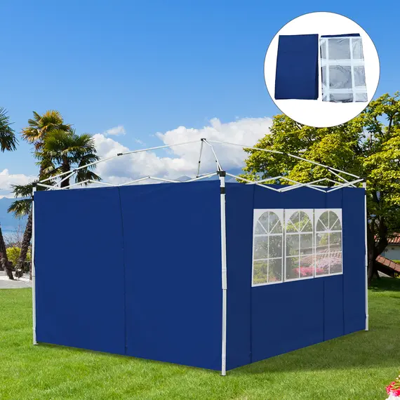 Buy 3 Meters Gazebo Replaceable Exchangeable Side Panel Wall Panels Walls With Window, Blue, 2 image