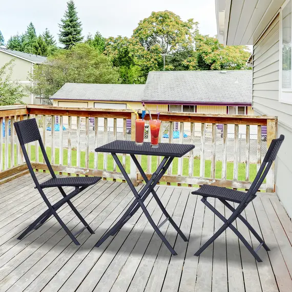 Buy 2-Seater Rattan Furniture Set-Black, 2 image