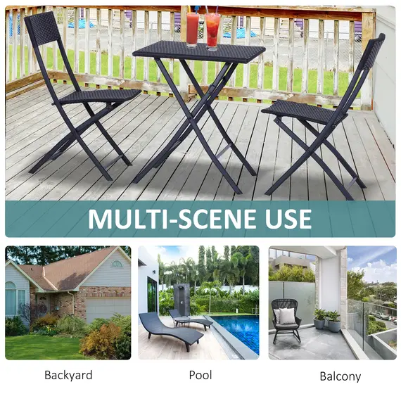 Buy 2-Seater Rattan Furniture Set-Black, 4 image