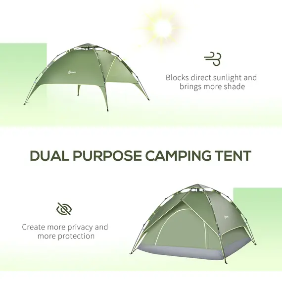 Buy 3 Man Camping Tent Automatic Pop Up Tent Portable Double Layer for Festival Hiking Family Travel Shelter, 5 image