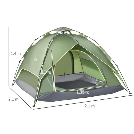 Buy 3 Man Camping Tent Automatic Pop Up Tent Portable Double Layer for Festival Hiking Family Travel Shelter, 3 image