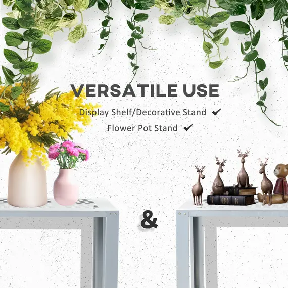 Buy 2-Tier Plant Stand, Corner Plant Shelf for Outdoor and Indoor Storage Organizer, 6 image