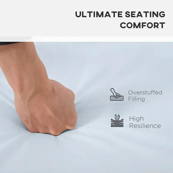 Buy 3 PCs Outdoor Seat Cushion for Rattan Furniture, Garden Furniture Cushions, Grey, 6 image