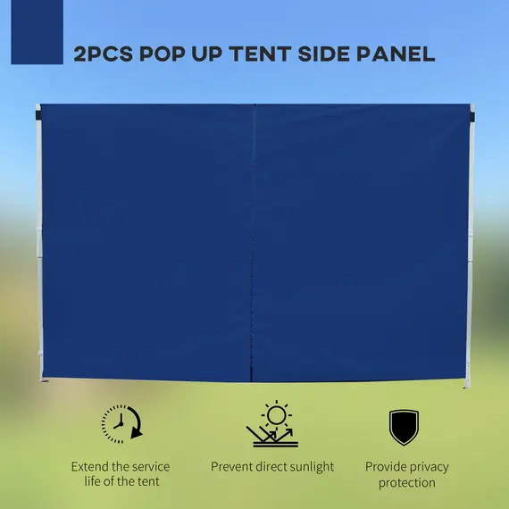 Buy 3 Meters Gazebo Replaceable Exchangeable Side Panel Wall Panels Walls With Window, Blue, 4 image