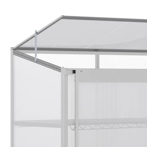 Buy 3 Tier Greenhouse Garden Outdoor Cold Frame Plant Flower Growth Transparent Polycarbonate Board Openable Roof Sliding Door w/ Foundation 131L x 58W x 140H cm, 8 image