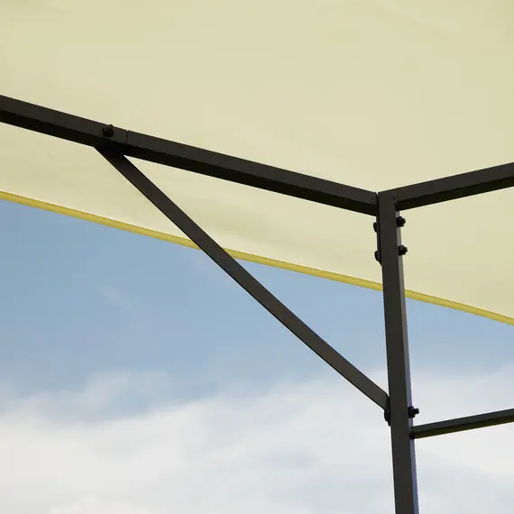 Buy 3 x 3 Meters Patio Garden Metal Gazebo Marquee Steel Frame with Canopy Awning Tent Water Resistant Cream, 8 image