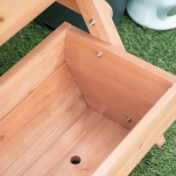 Buy 3 Tier Raised Garden Bed Wooden Elevated Planter Box Kit, 66L for Flower, Vegetable, Herb, 65x75x78cm, Brown, 9 image