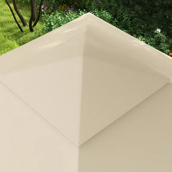 Buy 3 x 3(m) Pop Up Gazebo, Double-roof Garden Tent with Netting and Carry Bag, Party Event Shelter for Outdoor Patio, Cream White, 9 image