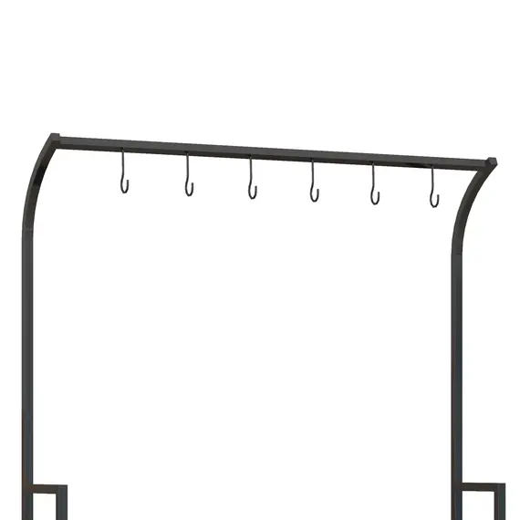 Buy 3 Tiered Plant Rack with Hanging Hooks, Tall Plant Stand for Indoor Outdoor Porch Balcony Use, Black, 9 image