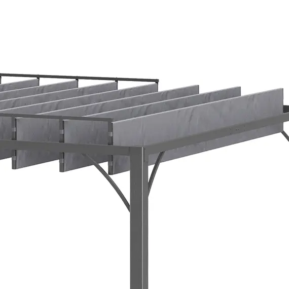 Buy 3 x 3(m) Outdoor Pergola with Retractable Roof, Aluminium Louvered Patio Gazebo Canopy for Lawn Garden Patio, Grey, 9 image