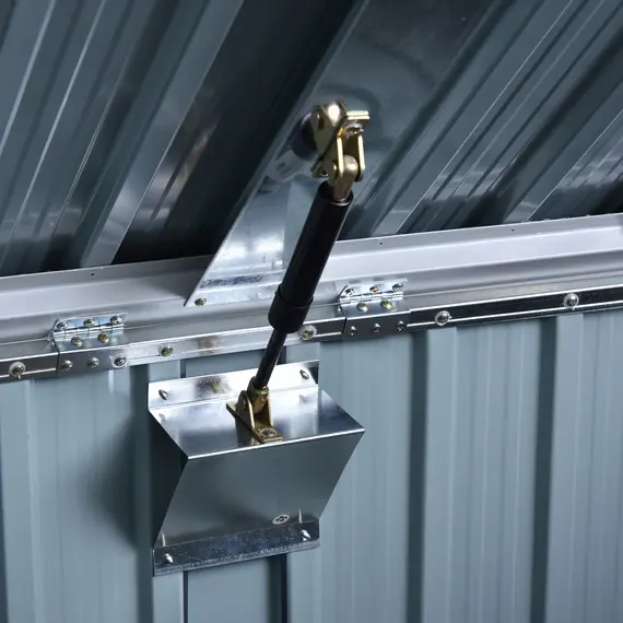 Buy 3.2 x 5.1ft Corrugated Steel Two-Bin Storage Shelter - Black, 8 image