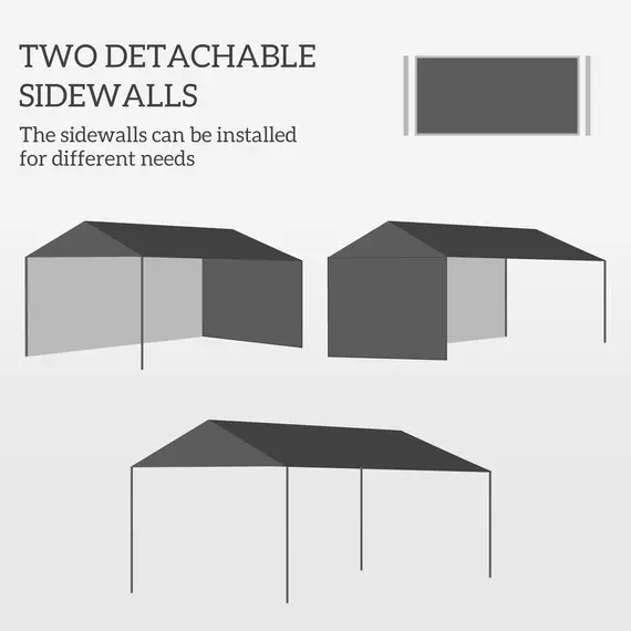 Buy 3 x 4 m Garden Gazebo Shelter Marquee Party Tent with 2 Sidewalls for Patio Yard Outdoor - White, 4 image