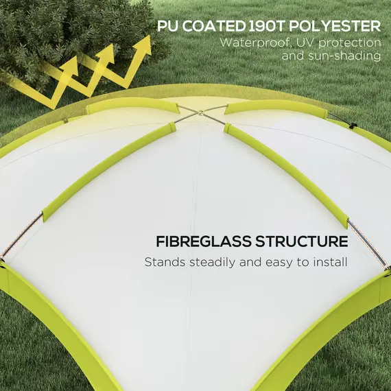 Buy 3.5 x 3.5M 6-8 Person Camping Gazebo, Outdoor Event Shelter Dome Tent Garden Sun Shelter Patio Spire Arc Pavilion Camp Sun Shade, Green, 4 image
