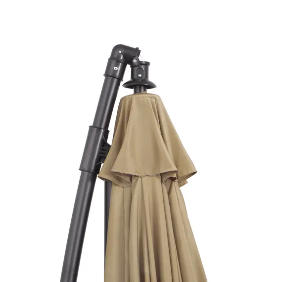 Buy 3(m) Cantilever Umbrella 18 Ribs & Vents Adjustable Angle for Patio Khaki, 9 image