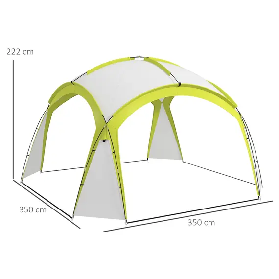 Buy 3.5 x 3.5M 6-8 Person Camping Gazebo, Outdoor Event Shelter Dome Tent Garden Sun Shelter Patio Spire Arc Pavilion Camp Sun Shade, Green, 3 image