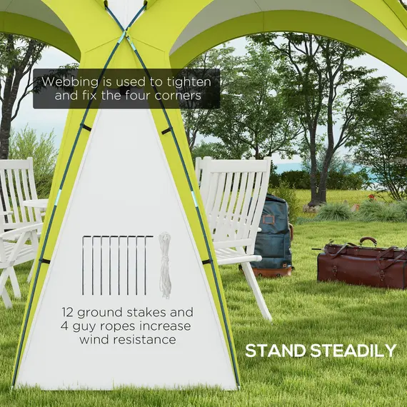 Buy 3.5 x 3.5M 6-8 Person Camping Gazebo, Outdoor Event Shelter Dome Tent Garden Sun Shelter Patio Spire Arc Pavilion Camp Sun Shade, Green, 7 image