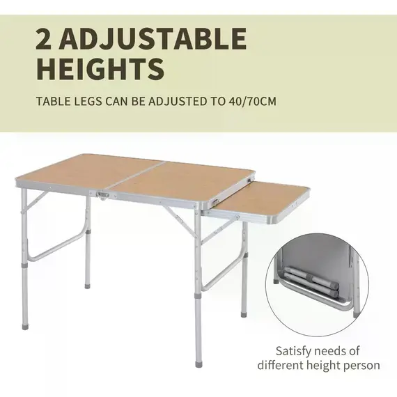 Buy 3ft Aluminium MDF-Top Folding Picnic Table Portable Camping Table, 5 image
