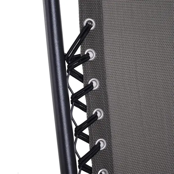 Buy 3pcs Folding Zero Gravity Chairs Sun Lounger Table Set w/ Cup Holders Reclining Garden Yard Pool, Dark Grey, 9 image