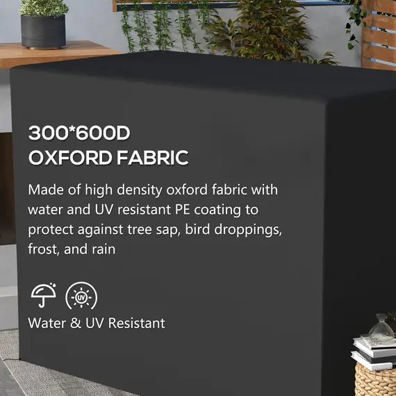 Buy 3-Seat Outdoor Garden Swing Chair Protective Cover Water UV Resistant, 240L x 133Wcm, Dark Grey, 5 image