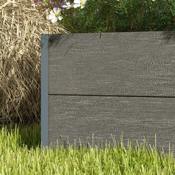 Buy 34 x 69.5cm Garden Planter Box, with Back Trellis, Grey, 9 image