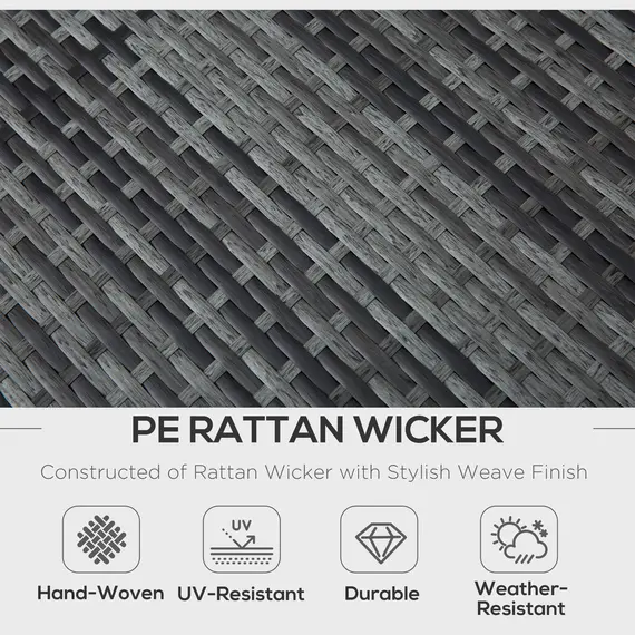 Buy 4 Pcs Rattan Wicker Garden Furniture Patio Sofa Storage & Table Set w/ 2 Drawers Coffee Table,Great Cushioned 4 Seats Corner Sofa - Grey, 6 image