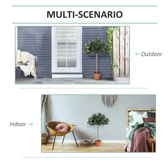 Buy 3ft Artificial Olive Tree Indoor Plant Greenery for Home Office Potted in An Orange Pot, 5 image