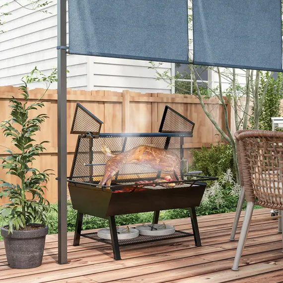 Buy 3-in-1 Barbecue Grill, Rotisserie Roaster and Fire Pit, with Cover, 2 image