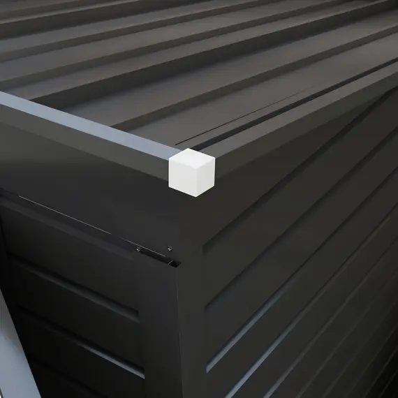 Buy 3.7 x 7.9ft Galvanised Steel Shed, with Latched Door and Padlock - Grey, 9 image
