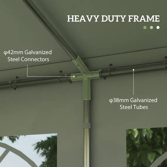 Buy 4m x 4m Marquee Party Tent Wedding Canopy, Pop Up Gazebo with Sidewalls, Doors, Windows, Galvanised Garden Gazebo for Parties Events, White, 4 image
